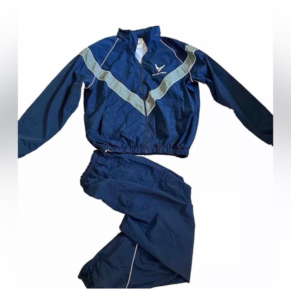 vtg 90s Air Force Full-Zip Colorblock Windbreaker Jacket Mens Large